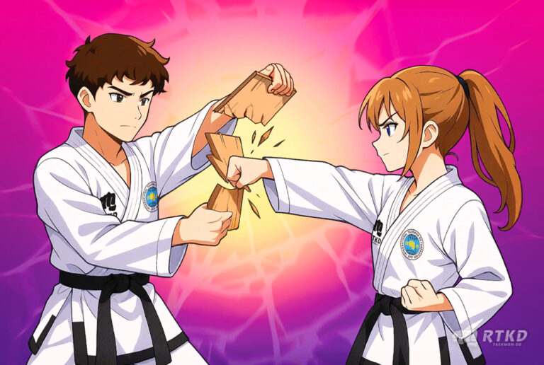 Quebramento de madeira Taekwondo