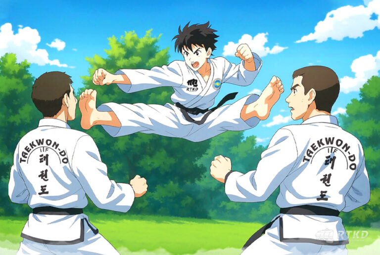 Chute com salto Taekwondo